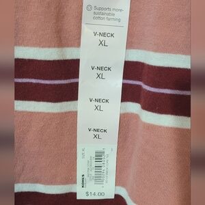 Striped V-Neck Sweater XL